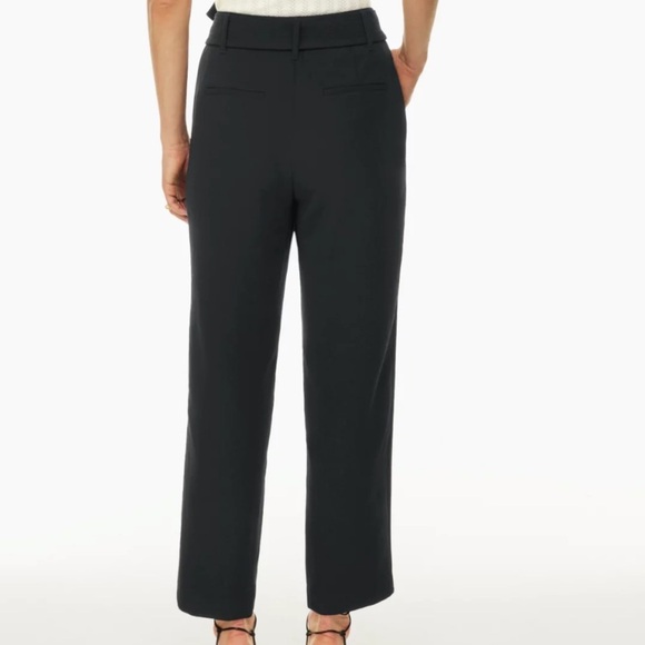 WILFRED / ARITZIA BLACK TIE FRONT HIGH WAISTED BELTED TROUSER PANT SIZE 0 - Picture 7 of 13
